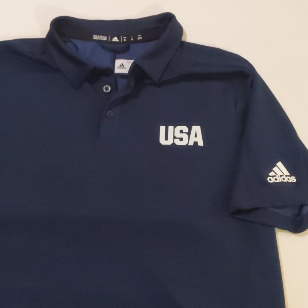 Dark Blue Adidas Team USA XL Golf Polo